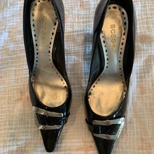 BCBGirls Black Patent Leather Pointed Toe Pumps